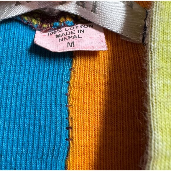 The Collection Royal Patchwork Jacket Multicolor Full Zip Hooded Nepal Women's M - Picture 6 of 6